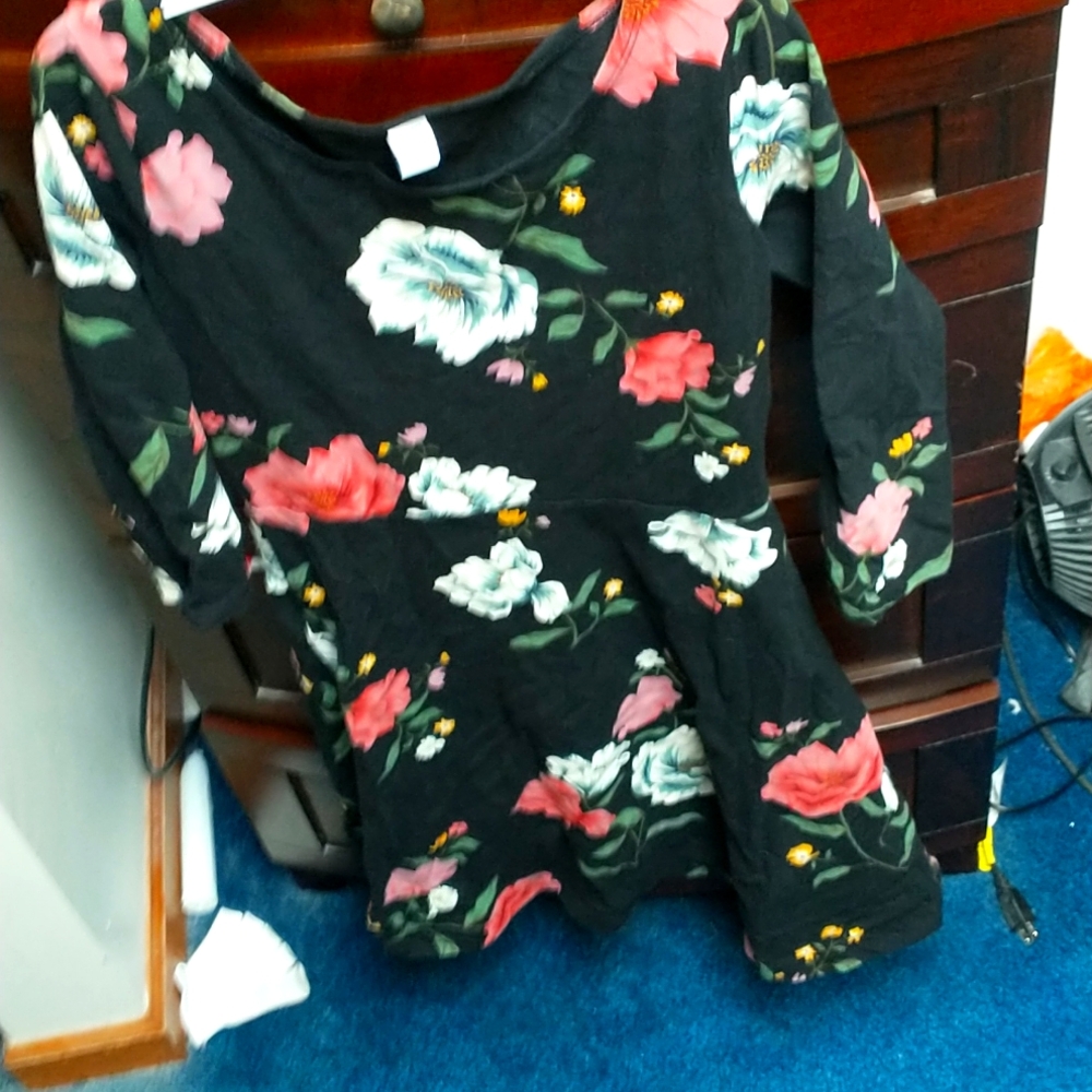 Black floral dress from Old Navy